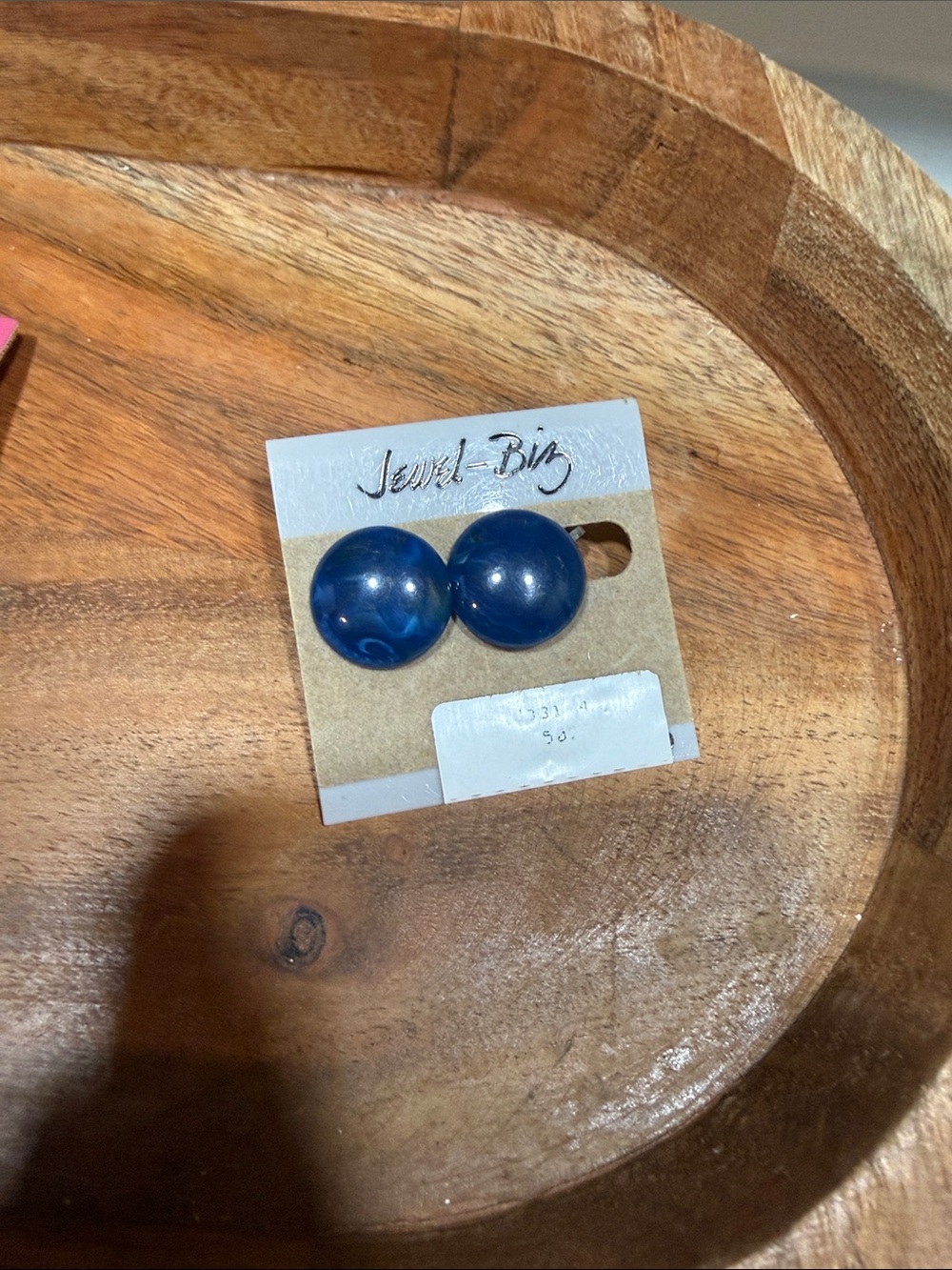 New Navy Blue Round Stud Earrings